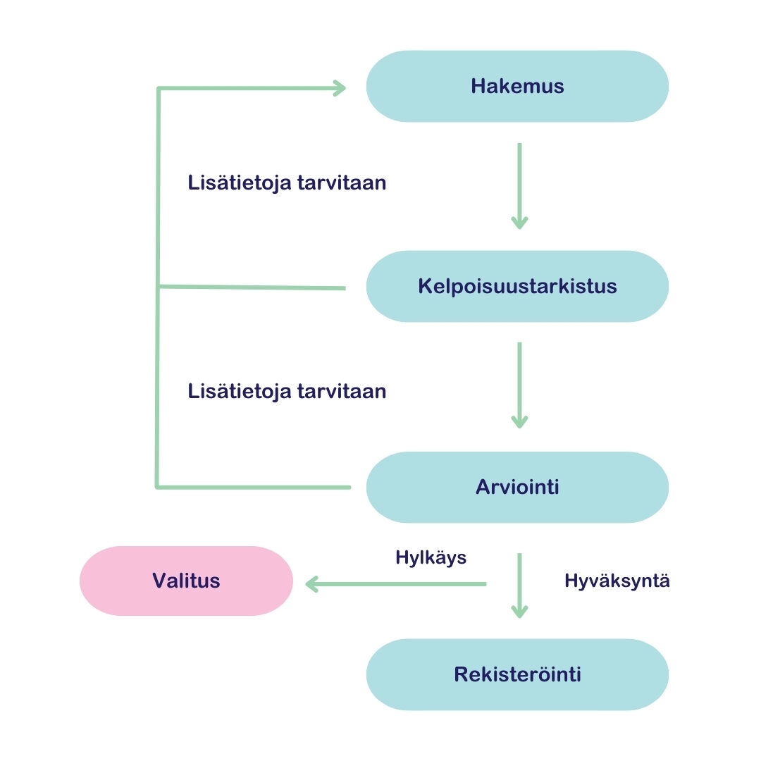 REG-rekisteröintprosessi kuvattuna